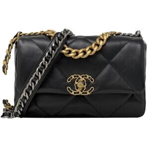 CHANEL 19 Lambskin Quilted Small Black Flap bag